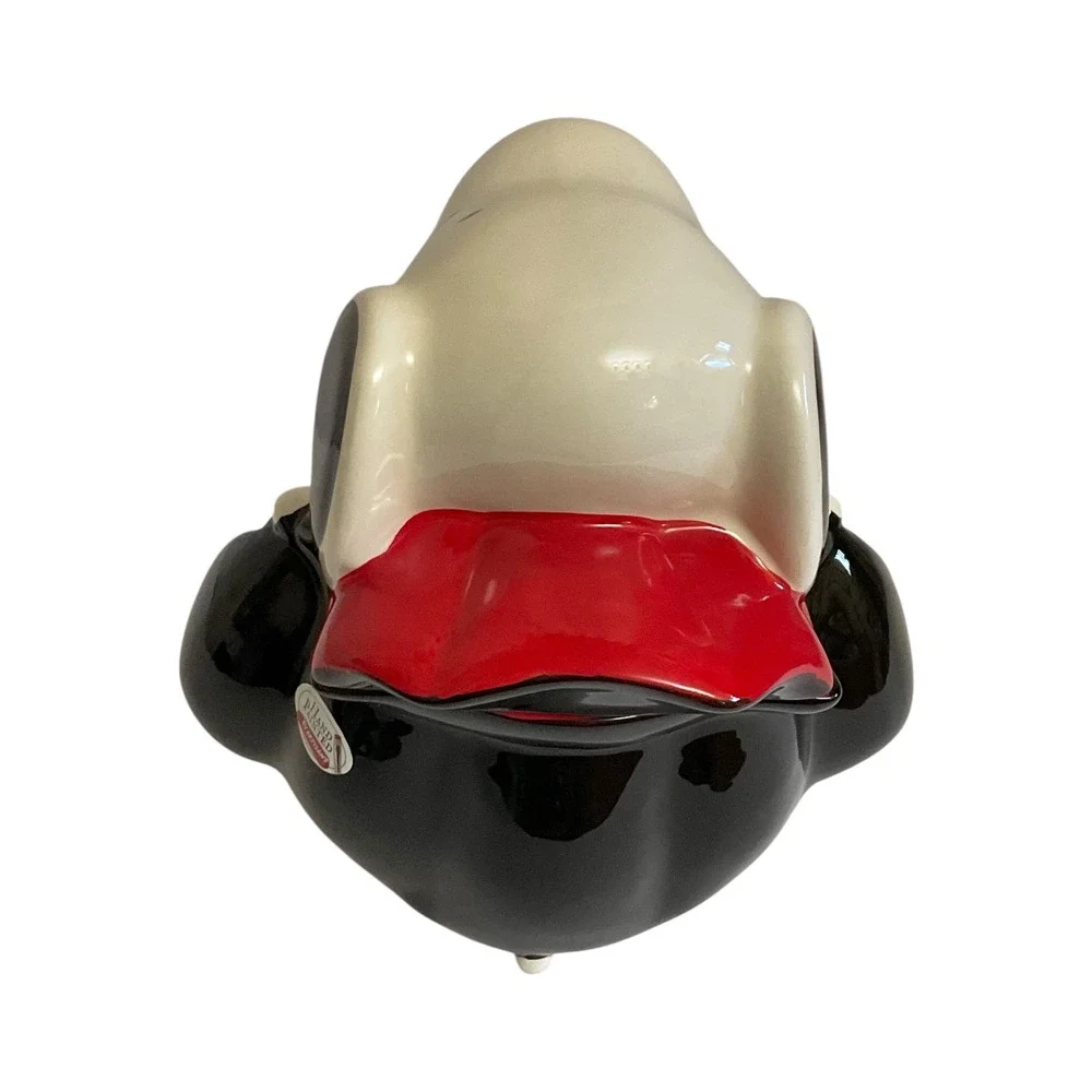 New Snoopy Vampire Halloween Cookie Jar Peanuts Large White Black Red